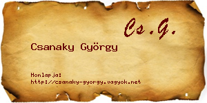 Csanaky György névjegykártya