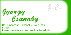 gyorgy csanaky business card
